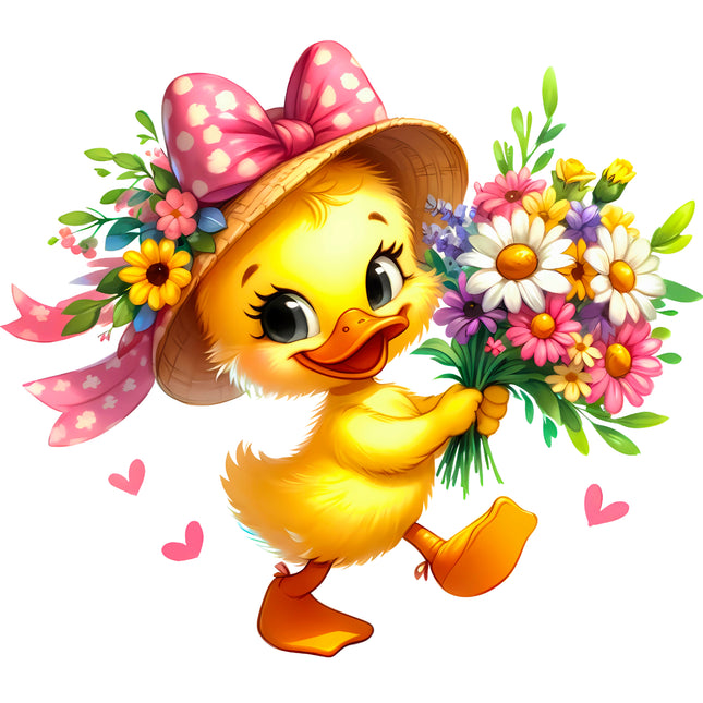 Floral Duck 100% Cotton Fabric Panel Block T612