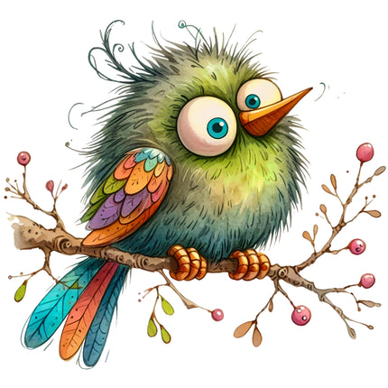 Quirky Humor Bird 100% Cotton Fabric Panel Block T615