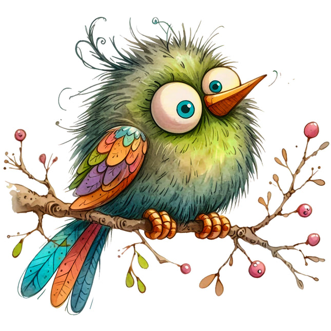 Quirky Humor Bird 100% Cotton Fabric Panel Block T615