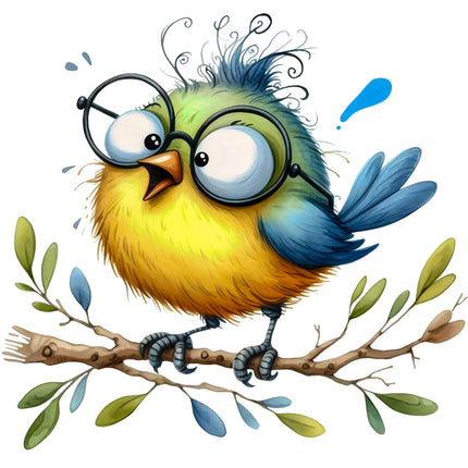 Quirky Humor Bird 100% Cotton Fabric Panel Block T618