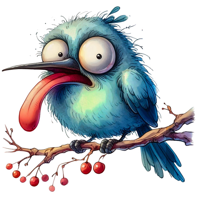 Quirky Humor Bird 100% Cotton Fabric Panel Block T628