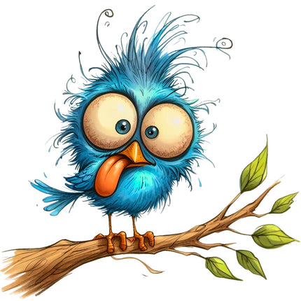 Quirky Humor Bird 100% Cotton Fabric Panel Block T630