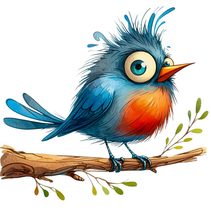 Quirky Humor Bird 100% Cotton Fabric Panel Block T631