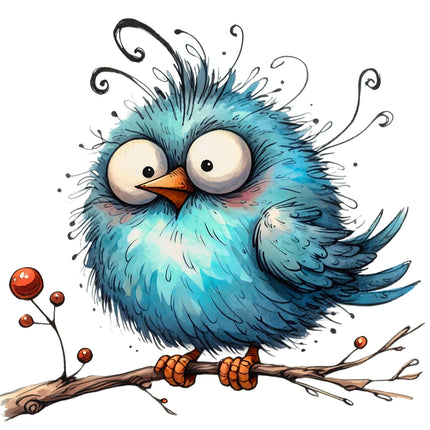 Quirky Humor Bird 100% Cotton Fabric Panel Block T632