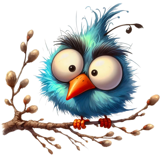 Quirky Humor Bird 100% Cotton Fabric Panel Block T633