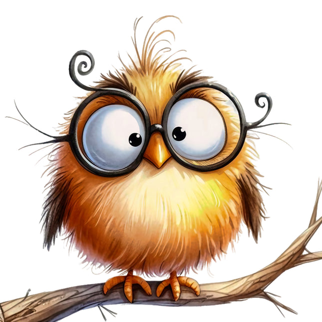 Quirky Humor Bird 100% Cotton Fabric Panel Block T634