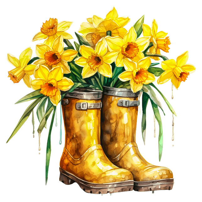 Yellow rubber boots quilt block