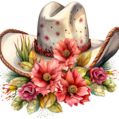 Decorative cowboy hat quilt panel