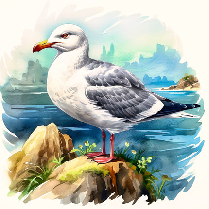 Seagull fabric panel