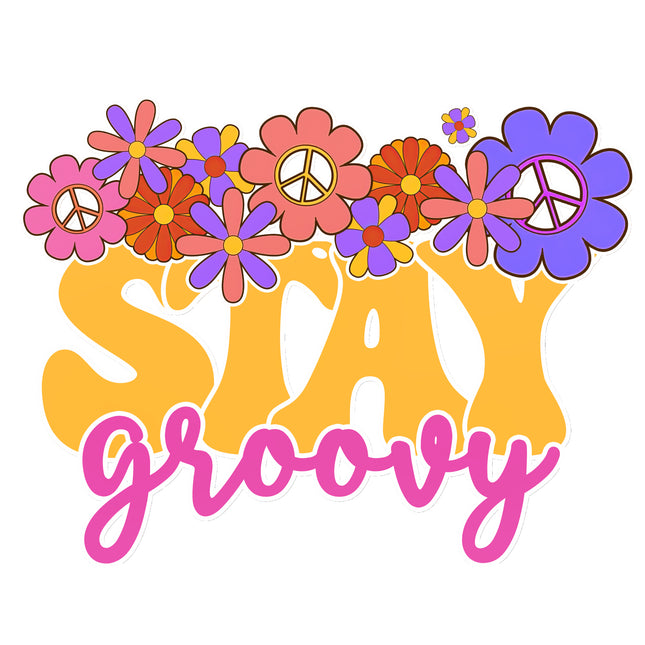 Stay Groovy 100% Cotton Fabric Panel Block T691
