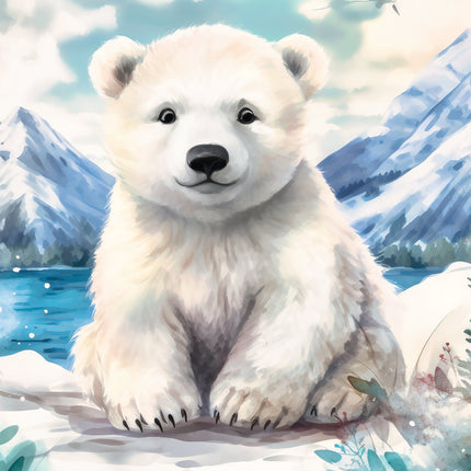 Polar bear fabric panel