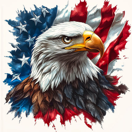 Eagle with American flag design in the background fabric panel