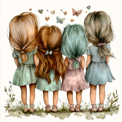 best friends fabric panel