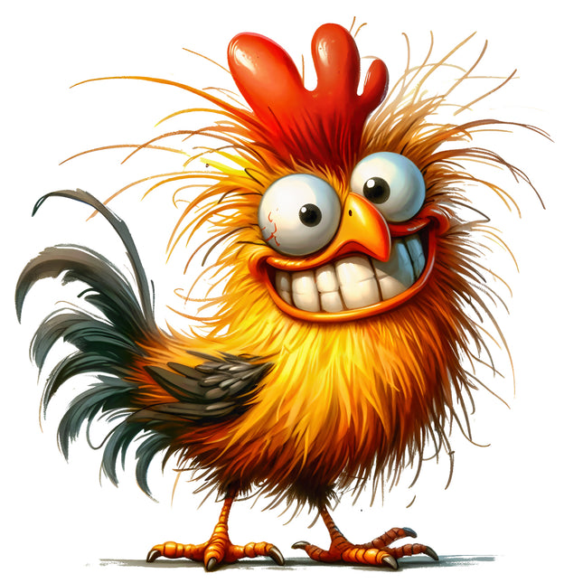 Cartoon rooster with a big smile quilt block