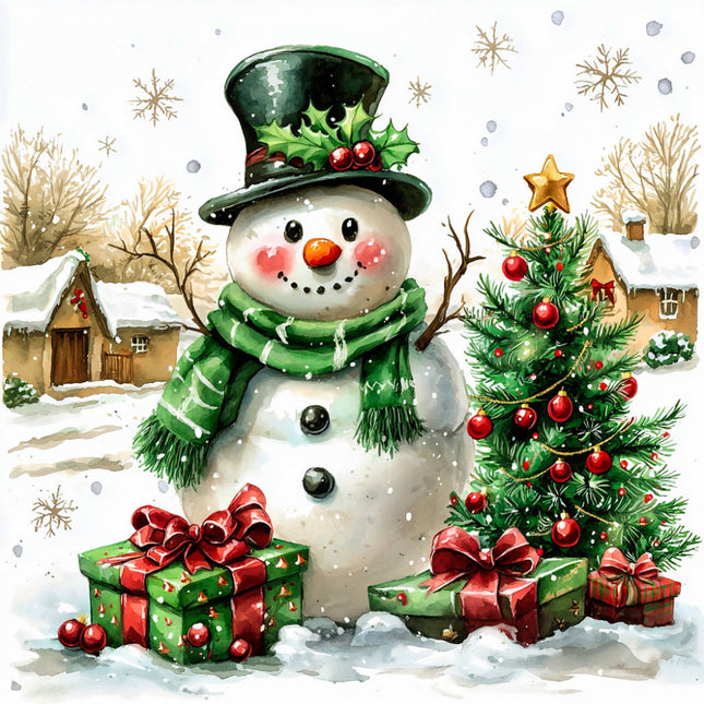 Snowman fabric panel