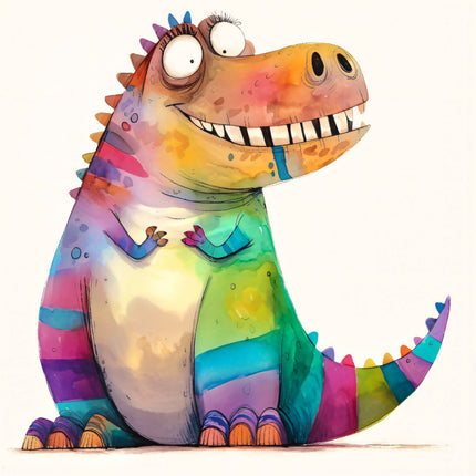 Colorful dinosaur fabric panel