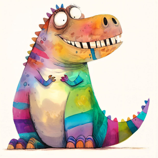 Colorful dinosaur fabric panel