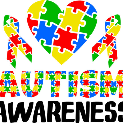 Autism Awareness 100% Cotton Fabric Panel Block T933