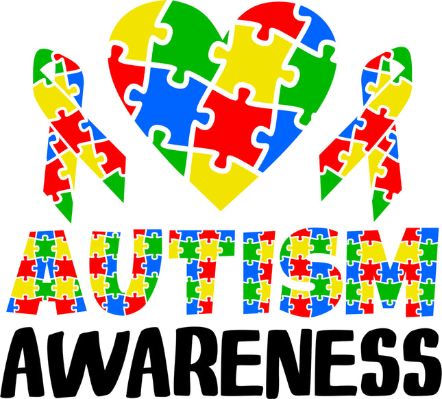 Autism Awareness 100% Cotton Fabric Panel Block T933