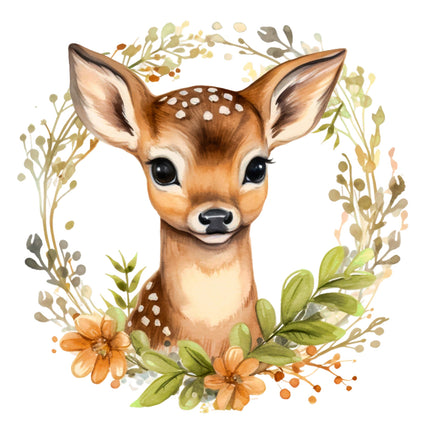 Deer 100% Cotton Fabric Panel Block T957