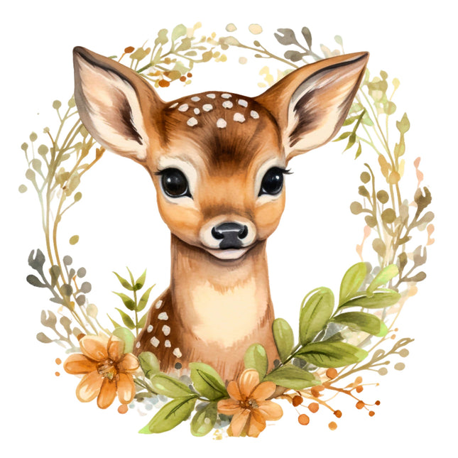Deer 100% Cotton Fabric Panel Block T957