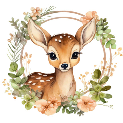 Deer 100% Cotton Fabric Panel Block T958