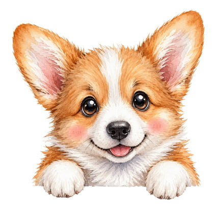 peeking puppy fabric panel