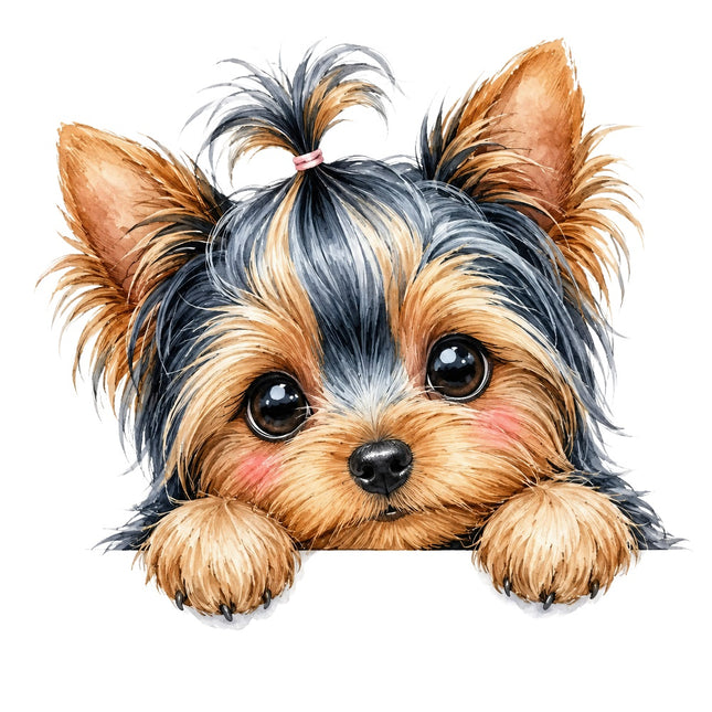 yorkshire puppy fabric panel