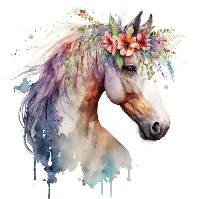 Boho Horse 100% Cotton Fabric Panel Block A310