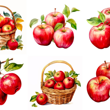 6 Piece 6"x6" Apples 100% Cotton Fabric Panel Squares Quilting Blocks