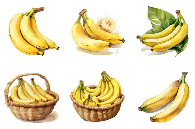 6 Piece 6"x6" Bananas 100% Cotton Fabric Panel Squares Quilting Blocks