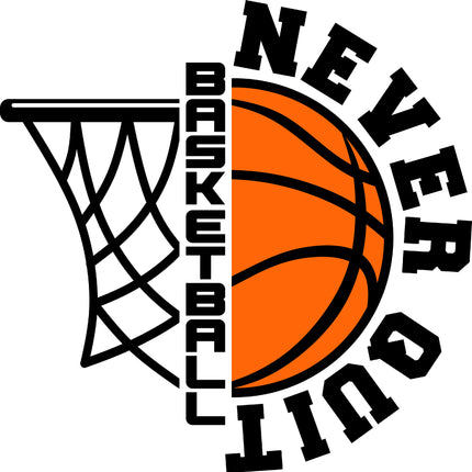 Basketball Never Quit 100% Cotton Fabric Panel Block J2400