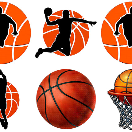 6 Piece 4"x4" Basketball 100% Cotton Fabric Panel Squares Quilting Blocks