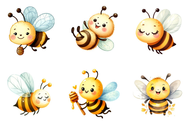 6 Piece 5"x5" Bees 100% Cotton Fabric Panel Squares Quilting Blocks