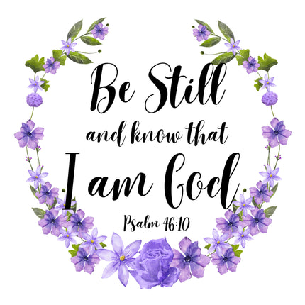 Psalm 46:10 Bible Verse Scripture 100% Cotton Fabric Panel Block AC546