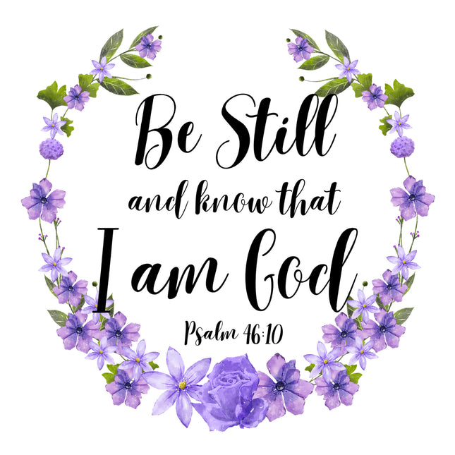 Psalm 46:10 Bible Verse Scripture 100% Cotton Fabric Panel Block AC546