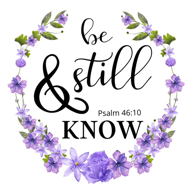 Psalm 46:10 Bible Verse Scripture 100% Cotton Fabric Panel Block AC544