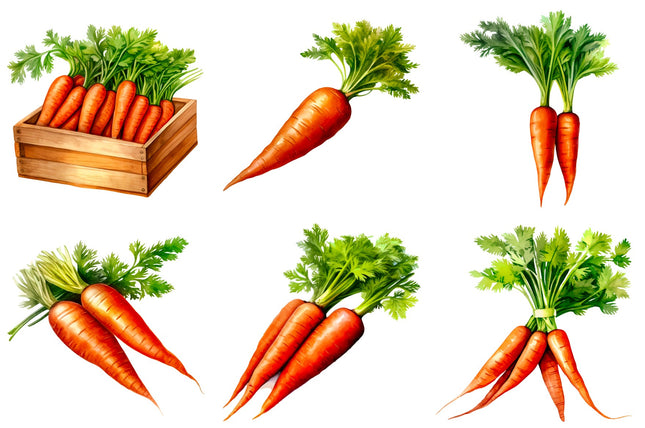 6 Piece 5"x5" Carrots 100% Cotton Fabric Panel Squares Quilting Blocks