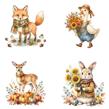 autumn animals quilt squares
