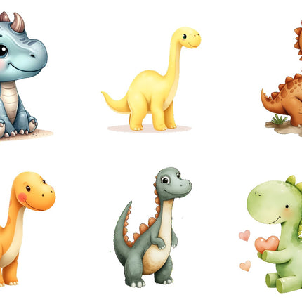 6 Piece 5"x5" Dinosaurs 100% Cotton Fabric Panel Squares Quilting Blocks