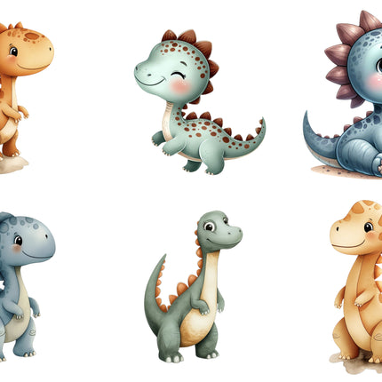 6 Piece 4"x4" Dinosaurs 100% Cotton Fabric Panel Squares | Quilting Blocks