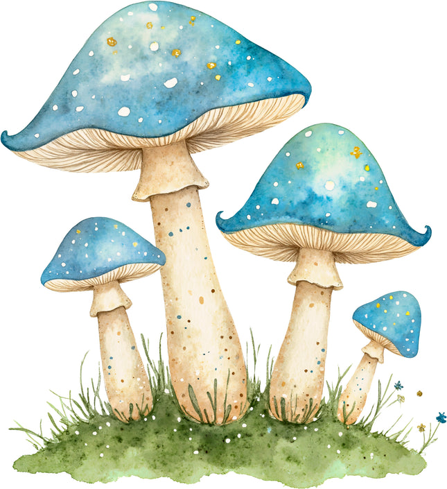 Fairy Mushrooms 100% Cotton Fabric Panel Block AC1920