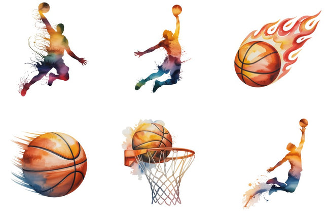 basketball 6 piece 6" cotton quilt blocks