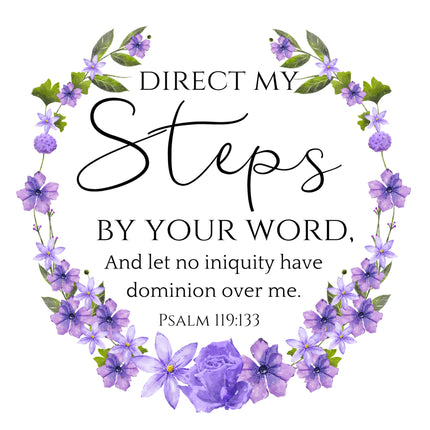 Psalm 119:133 Bible Verse Scripture 100% Cotton Fabric Panel Block AC506
