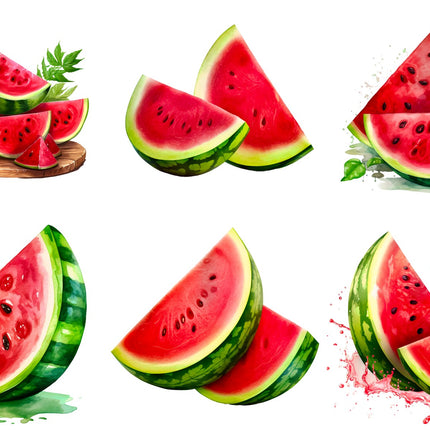 6 Piece 6"x6" Watermelons 100% Cotton Fabric Panel Squares Quilting Blocks